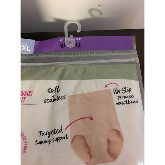 MAIDENFORM FLEXEES FEEL GOOD FASHION HIGH WAIST BRIEF SIZE 2XL BEIGE - Picture 4 of 6